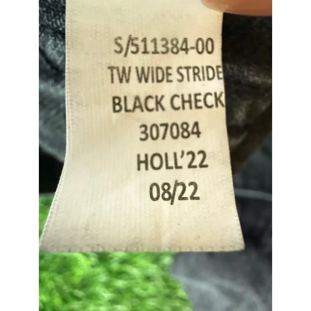 GAP Teen Girls Sz 14 Wide Stride Jeans Black Check Low Rise Wide Leg Denim Pants